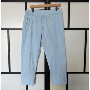 Amelline Women’s Baby Blue Pants Elastic Waist LARGE Lagenlook Coastal Preppy